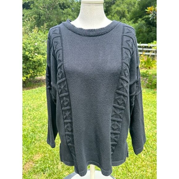 Vintage 80's 90's Blue Cable Esprit Sweater Large - Picture 3 of 8